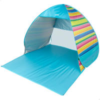 Aktive - Tienda de playa pop up, 140x160x110 cm, 2 personas, multicolor, con suelo y ventana, varillas de acero, protección UV50, índice impermeabilidad 200 mm, incluye bolsa transporte, carpas plegables, paravientos playa - details 0