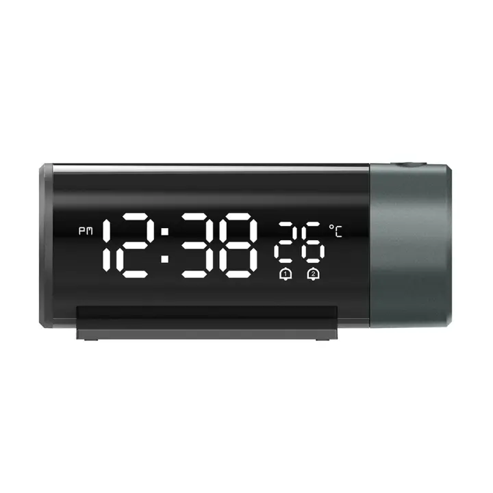 Reloj de Proyección con Alarma Digital Termómetro with Rotador de 180 ° Brillo Dimmer USB 5-60min Snooze 12/24H Producto Normal - 1