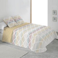 BOHEME - Colcha estampada reversible cosida Julia Ocre - details 0
