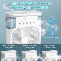 Ventilador Portátil Humidificador Luz Nocturna LED 3 En 1 Aire Acondicionador Eléctrico USB Para El Hogar Con Neblina De Agua Y Control De Velocidad Mecánico - details 5