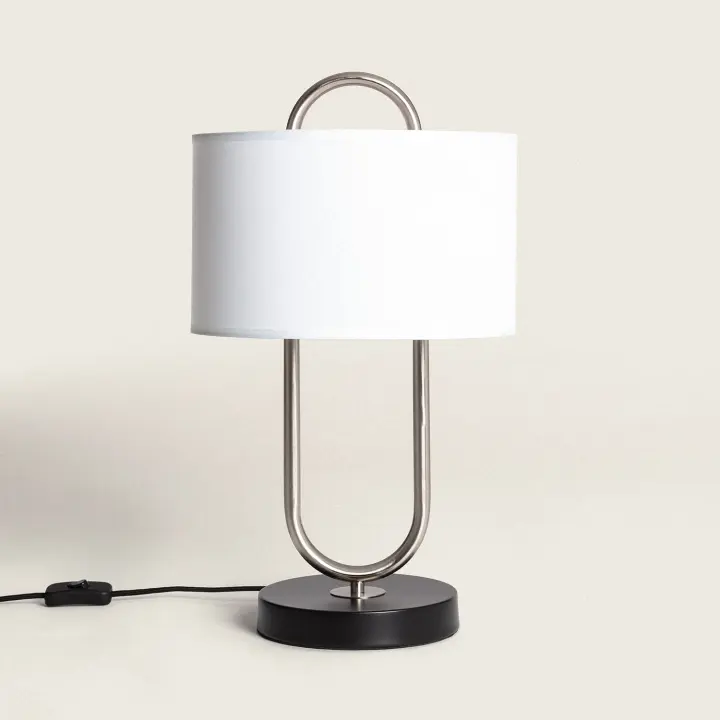 Lámpara de Mesa Metal y Tela Duque - 1
