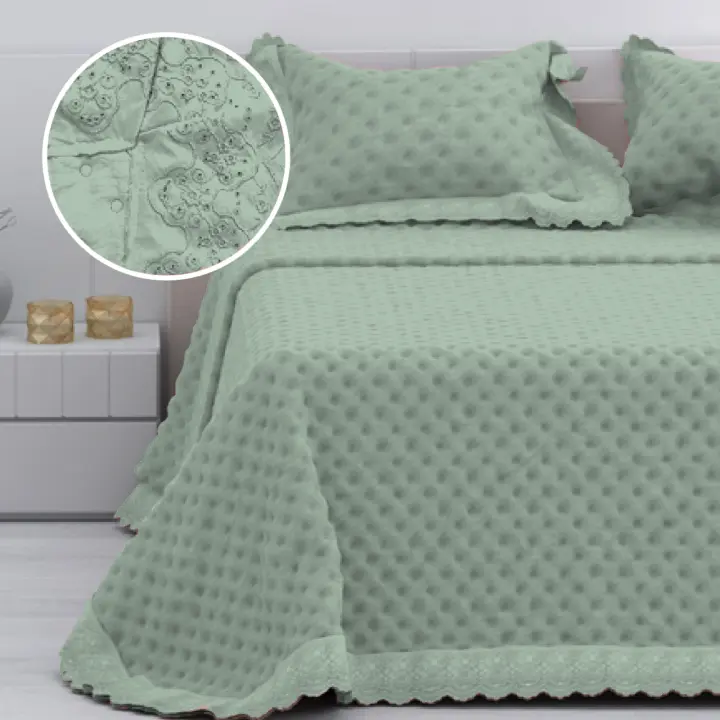 Colcha Bouti Entretiempo Primavera HMS Victoria 200 X 270 - Cama 105 | Blanca, Coral, Gris, Beige, Aguamarina - 1