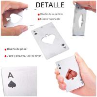 Aguja De Botella En Forma De Poker De Acero Inoxidable Tamaño De Tarjeta De Crédito Herramienta De Apertura De Cerveza Para Bar Y Restaurante Regalo - details 2