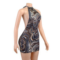 Vestido De Verano Explosivo Para Mujer Con Estampado a Cuadros Ajustado Y Cómodo Estilo Halter De Venta En Europa Y Estados Unidos - details 2