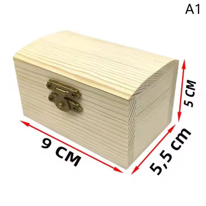 Caja De Almacenamiento De Madera Vintage Para Joyas Y Regalos Organizador Rectangular De 9*5.5*5cm DIY Crafts - 1