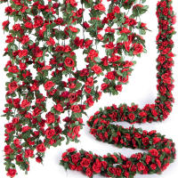 Guirnalda De Rosas Artificiales De Seda Para Boda Decoración De Casa Arco De Jardín Faux Plantas Flores Vínculo Para Habitaciones Y Murallas - details 2