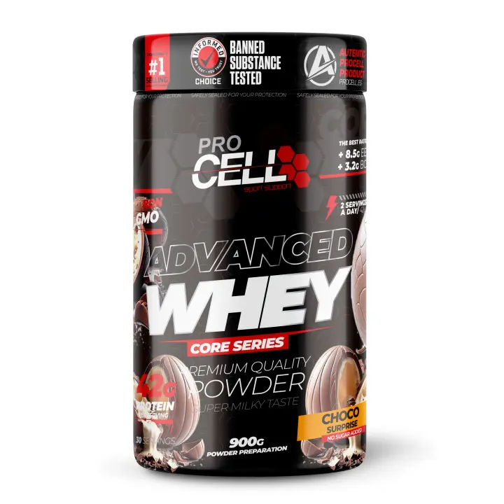 Proteina Concetrada - Whey Core 900gr Choco Surprise Procell Sport - Suplemento Deportivo Alto en Proteína y  Bajo  en Carbohidratos - 1
