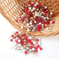 50/100pcs Berries De Holle Artificiales Decoración Para Árbol De Navidad Corona De Flores DIY En Línea De Hierro Para Decoración De Casa - details 2