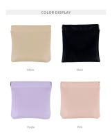 Set De 2 Bolsas De Maquillaje Miniatura De Cuero PU Bolsa De Viaje Portátil Para Labiales Monedas Y Tarjetas Con Cierre De Punta - details 6
