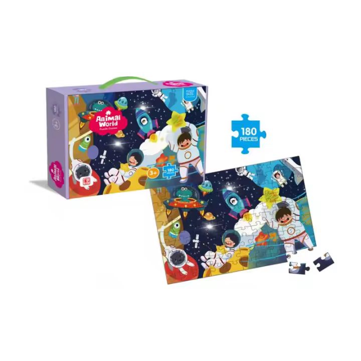 BP Puzzle Explorando el Espacio 180 Pcs - Rompecabezas Divertido con Personajes del Espacio - 1