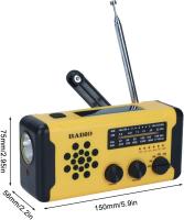 Radio Portátil, Radio Em/FM, Alimentación Pilas/Manivela/Solar, Alarma SOS, Linterno Meteorológico para Tormentes Tornados Emergencias - details 1