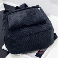 Mochila De Corduroy Para Mujer Estilo Preppy Sólido Bolsa De Hombro Para Niñas Teenager Cierre De Cremallera Material Principal Corduroy Lining De Poliéster - details 9