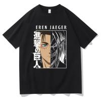Camiseta De Algodón AOT Eren Yeager De Attack on Titan Anime Estampado Gráfico Moda Tops Casual Para Hombres Y Mujeres - details 2