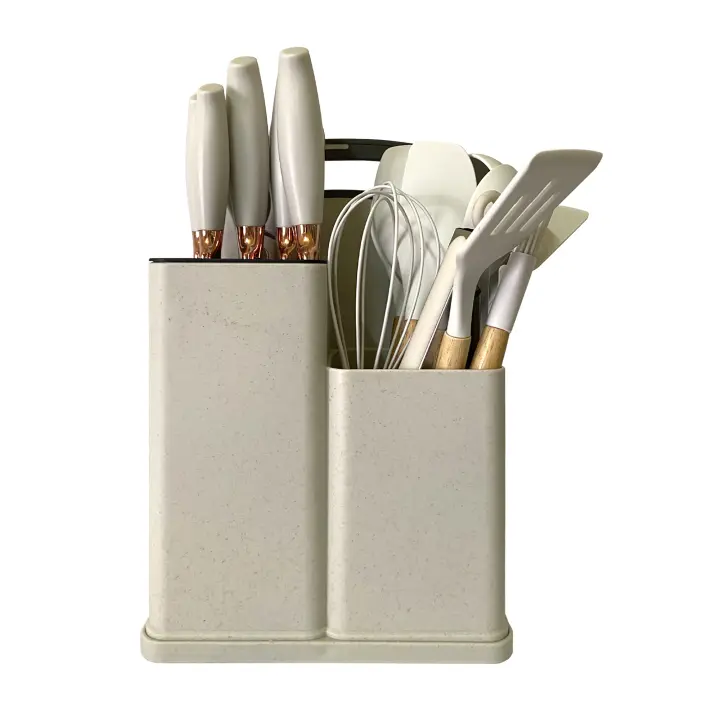 19 piezas Home Cuchillos Tabla de Cortar Organizador de Cocina Pelador - 1