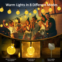 Luces De Cadena Solares IP65 Impermeables Para Jardín Con 8 Modos Luces De Globo Cristal Solar Autónomo Para Exterior Y Decoración De Fiestas - details 2