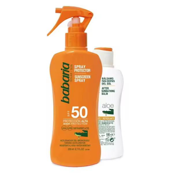 BABARIA Spray Protector SPF 50   1 uds Pack solar + After Sun - 1
