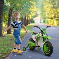 HOMCOM Moto Eléctrica para Niños de +3 Años 12V Moto de Juguete Infantil con 2 Ruedas de Equilibrio Velocidad Máx. 8 km/h Arranque Suave 106,5x51,5x68 cm Verde/Azul/Rojo - details 1