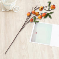 Rama De Pimienta Con Hojas Y 9 Cabezas De Pomegranato Falsas Rojas Y Naranja Para Decoración De Jardín Y Hogar Material De Seda - details 25