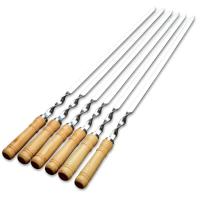 Brochetas De Barbacoa 55cm Con Mango Largo Para Shish Kebab Palas De Asado De Acero Inoxidable Y Palos De Madera Herramienta De Grill Al Aire Libre - details 18