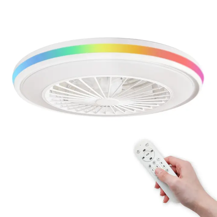 LED ATOMANT Ventilador de Techo con Luz LED 22W, Ø50cm, Iluminación CCT + RGB 2300LM, Motor DC 30W Silencioso y de Bajo Consumo, 6 Velocidades, Modo Verano/Invierno, Temporizador, con Mando a Distancia, Ideal para Dormitorio, Salón o Habitación Infantil - 1