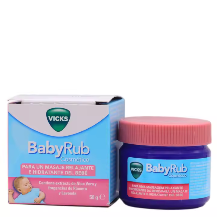 Vicks BabyRub 50gr, Ungüento que alivia la tos ,relaja, hidrata su piel y ayuda al descanso [A partir de 6 meses] - 1