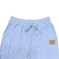 Pantalones rectos con cordones de algodón y lino para hombre, de estilo playero, finos y con cordón, para el tiempo libre, para las cuatro estaciones. - details 27