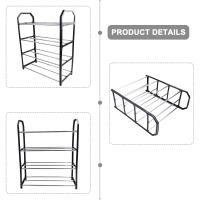 Rack De Zapatos De Metal Organizador De Calzado Estante De 4 Capas Espacioso Para Sala De Estar Material Duradero - details 13