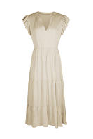 Vestido Largo Medio De Verano Para Mujer Con Manga Volante Y Cuello V Estilo Casual Suelto A-Line Sin Capucha Material Viscosa Y Poliéster - details 27