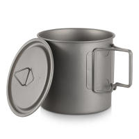 Lixada Taza De Acero Titánico Ultraligera Para Exteriores Con Manija Plegable 300/350/550/650ml Para Camping Y Picnics - details 10