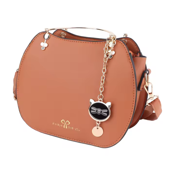 Bolso con ASA A LA Moda para Mujer, Con Correas ajustables, Adornos colgantes de animales bonitos, de cuero de PU Bandolera, Fashion Amarilla profunda W - 1