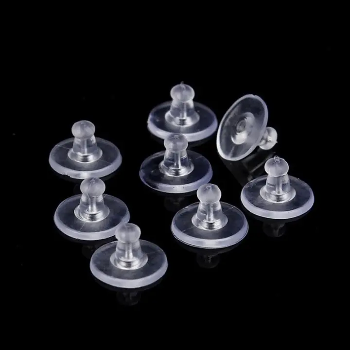 100pcs Tapones Para Pendientes De Silicona Redondos Bloqueados Cubículos Para Joyería DIY Suministros De Pendientes - 1