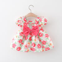 Vestido De Verano Para Bebé Niña Con Estampado De Amor Y Lazo En Algodón Vestido De Fiesta Con Mangas Flounce Estilo Coreano - details 16