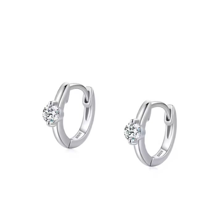 Zenyth-pendientes de Plata de Primera Ley y circón para Mujer, Aretes Pequeños, Plata esterlina 925, Circonia cúbica, zirconia, surrounded, zirconite, zirconite, Delicado de Fashion - 1