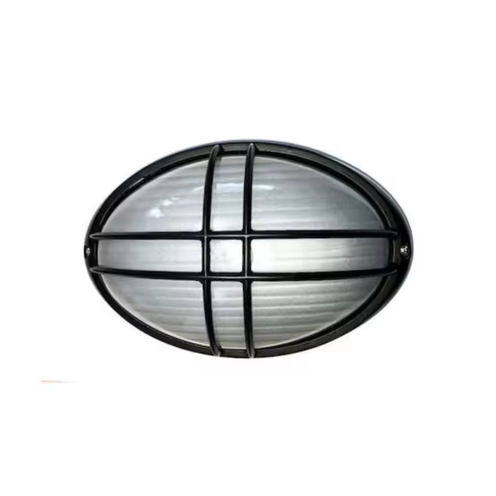 Simon Aplique Ovalado con rejilla de aluminio para exteriores y terrazas Plafón exterior Luminaria grande tipo Tortuga BD9 E-26 Max 100W 230V 50Hz E-27 IP.54 Clase 1 32cm x 21cm x 12cm 50-64311 - 1