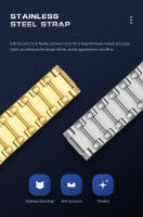 Reloj De Pulsera De Lujo Para Hombres MEGIR De Acero Inoxidable Con Calendario Y Luz Aérea Cronógrafo Resistente Al Agua Reloj De Moda Casual - details 14