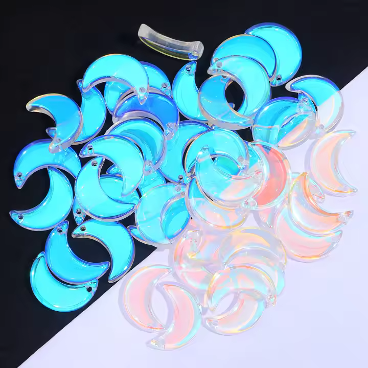 10 Piezas De Hueso De Luna Transparente Hecho a Mano Para DIY Pulsera Collar Joyería De Oídos Accesorios De Material De Vidrio - 1