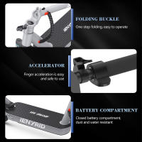 Patinete Eléctrico Plegable IENYRID 1, Motor 250W, Batería 36V 12.5Ah, Neumáticos 10 pulgadas, Velocidad Máxima 25 km/h, Autonomía 35 km, Freno Eléctrico Frontal + Freno Disco Trasero, Horquilla Suspensión Delantera, para Uso Urbano al Aire Libre - details 10