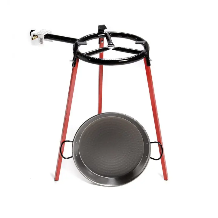 Set frigideiras polidas 38cm com tripode e queimador gas 300mm. vaello - 1