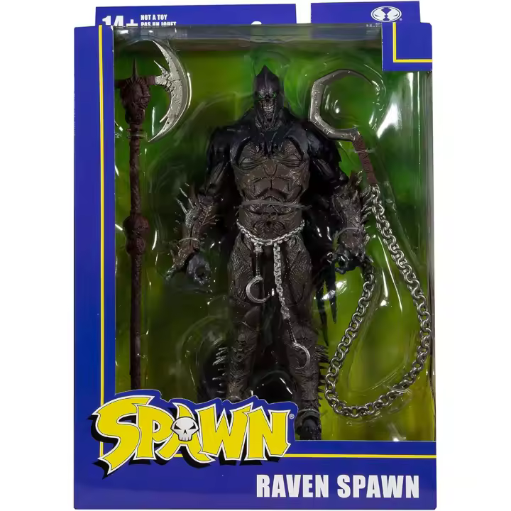 MCFARLANE TOYS  -  Spawn -  Figura de acción Raven Spawn -  Incluye un hacha, guadaña con cadenas y base - Coleccionables - Recomendado para mayores de 14 años - 1