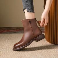 Botas De Mujer Estilo Británico Con Suela Gruesa Cómodas Y De Moda Almidón De Pierna Media Estilo Coreano Zapatos De Invierno - details 2