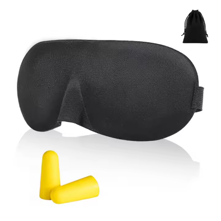 Cojín de viaje para Cuello, Cojín de Cuello Viscoelastica de Espuma Memoria, Ajustable, con Máscara de Ojos, tapones para - 1