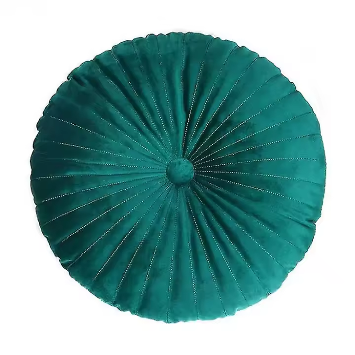 Cojín de calabaza Cojín de ventana de Bahía de terciopelo Almohada de terciopelo de color sólido redondo - 1