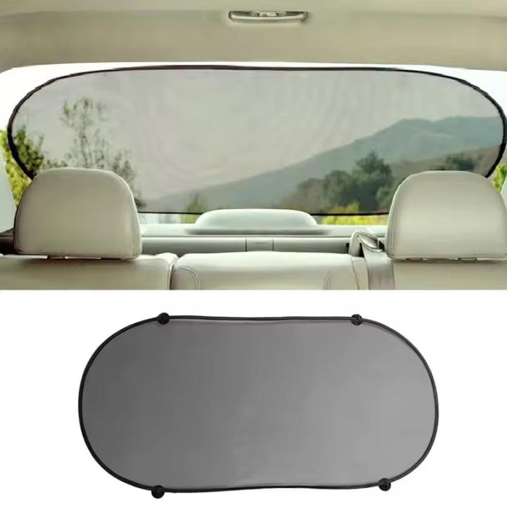 Pantalla De Protección Solar Para Coche 100x50cm Negro Filtro De Luz Aislante De Calor Con Ventosa Instalación Sencilla - 1