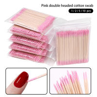 Sticks De Limpieza Para Uñas De Madera Con Cepillo De Algodón Herramienta De Detalle Y Corrección Para Pintura De Uñas - details 0