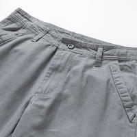 Shorts De Verano Para Hombre Puro Algodón Con Multiple Bolsillos Trabajo Casual Cintura Media Pierna Recta Overbice Longitud De Rodilla Playa - details 14
