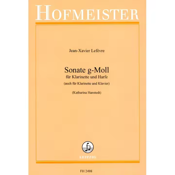 LEFEVRE J.X.-Sonata en Sol menor para Clarinete y Piano (Arpa) (Hanstedt) - 1