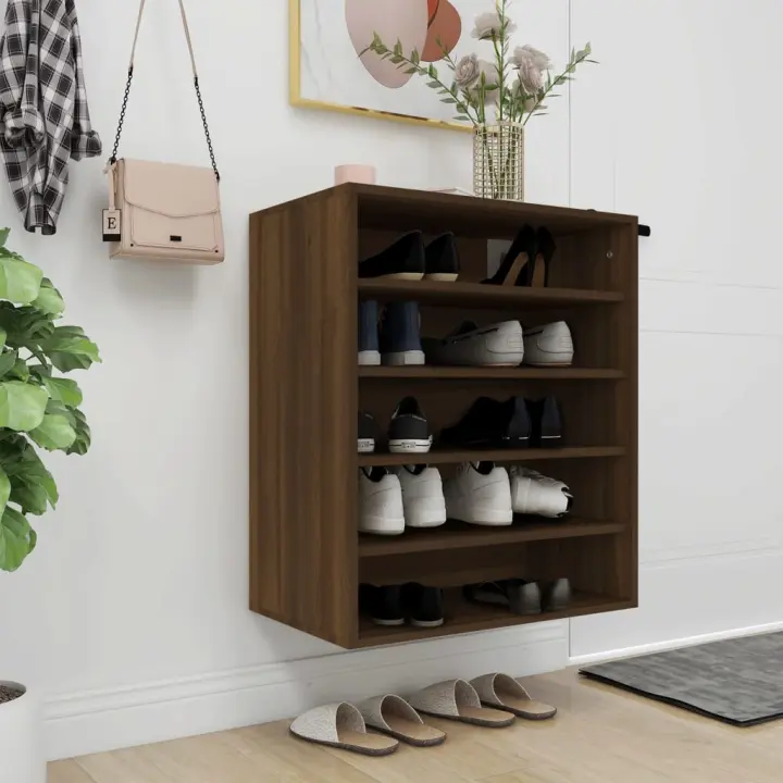 vidaXL Mueble zapatero madera contrachapada roble marrón 60x35x70 cm - 1