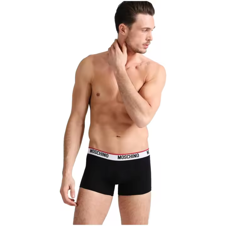 Pack 2 Boxer MOSCHINO con Logo y Vivos e Contraste Color Negro - 1