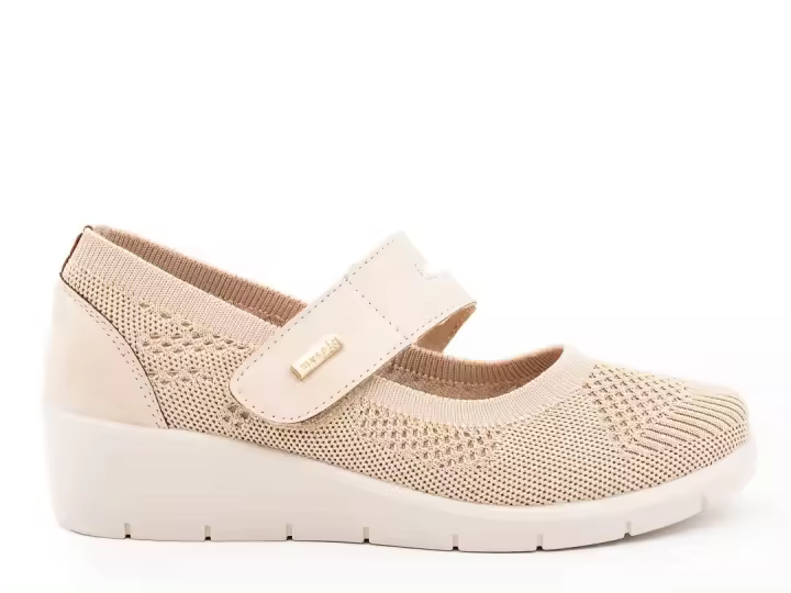 Manoletina Comoda Tela Mujer Mysoft 25M207 Beige - 1