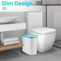 Basurero Automático De Baño Con Tapa Sensación De Movimiento Impermeable Delgado Para Cocina Y Dormitorio Pequeño - details 10